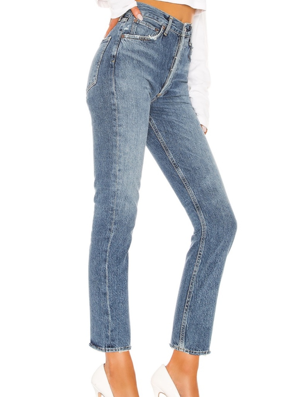 Agolde Riley High Rise Straight Crop Jeans - Picture 4 of 5